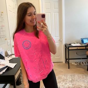 I stole my boyfriends sweatshirt pink